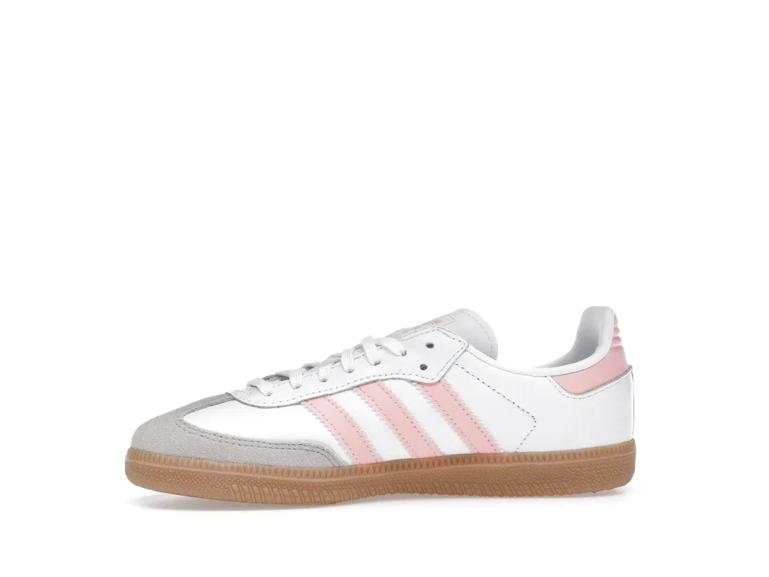 Детские кроссовки с замшевыми вставками Adidas Samba OG, Cloud White Semi Pink Spark Gum — фото 3