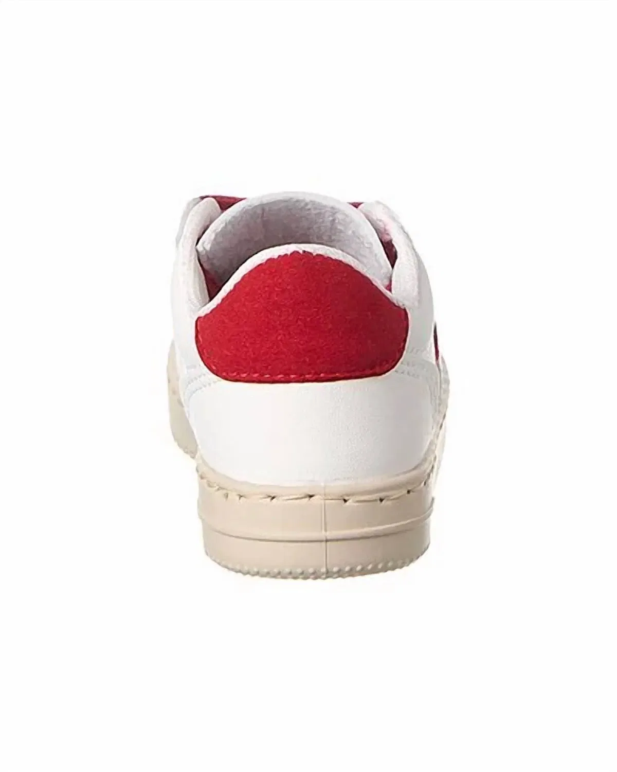 Детские кроссовки кожаные на липучках Circle Laced Leather Cienta, White / Red — фото 3