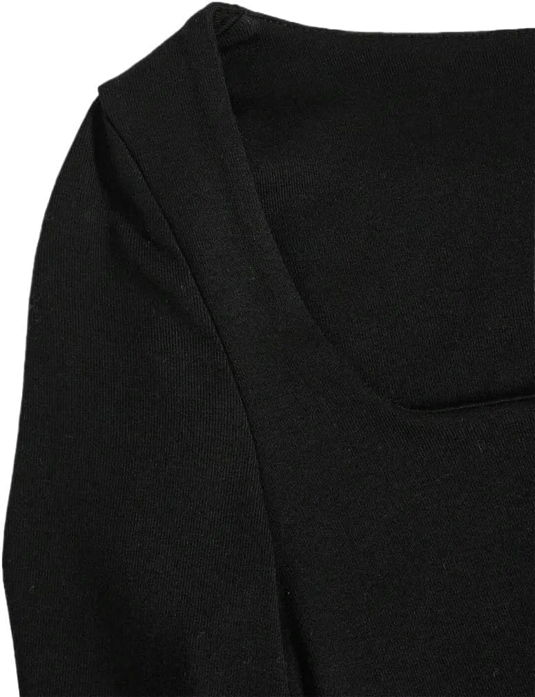 Женское элегантное платье-бодикон с разрезом Asymmetric Neck, Black — фото 4