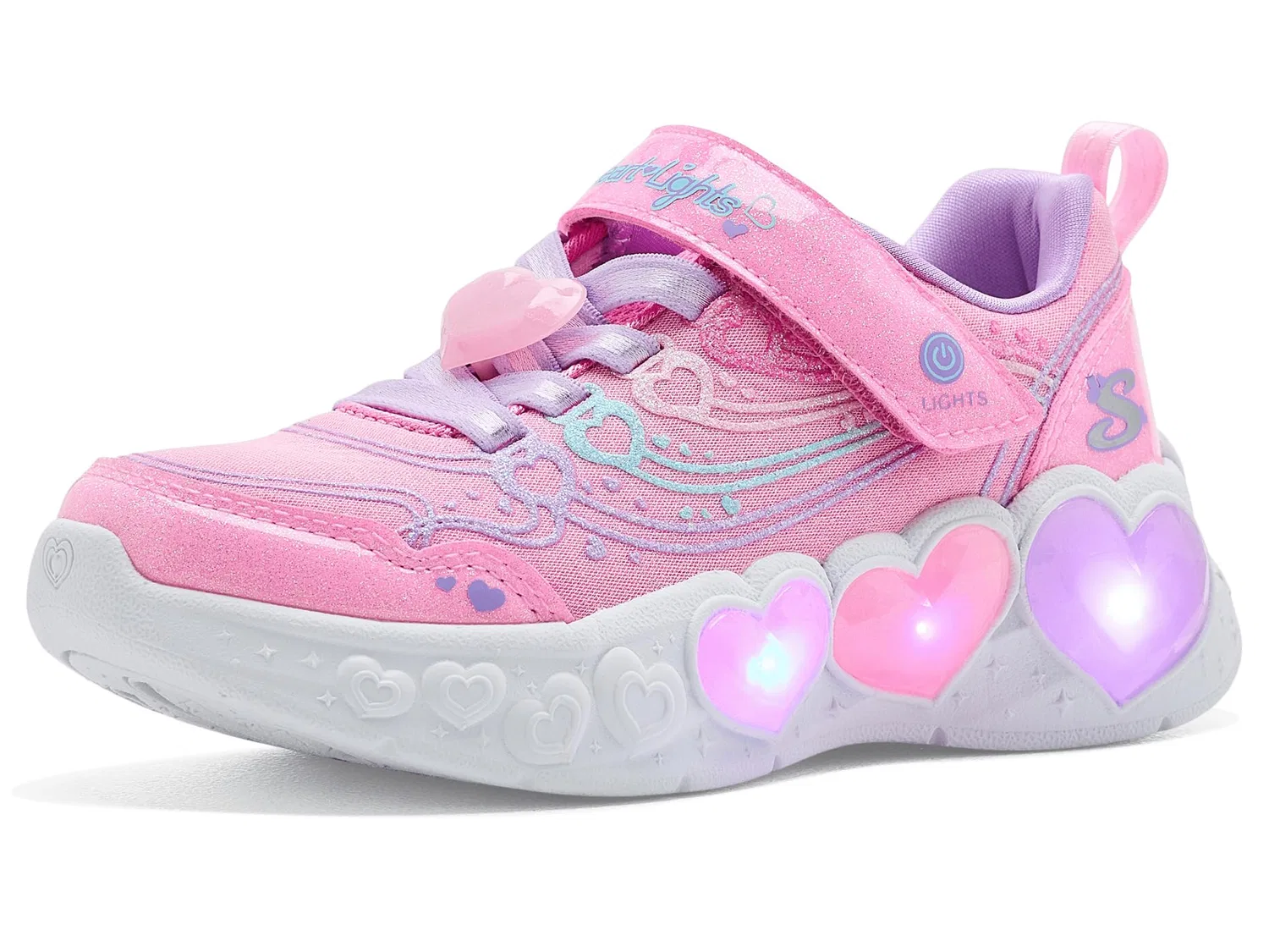 Кроссовки Enchanted Heart Lights 303266L (для маленьких и больших детей) Skechers Kids, Pink/Multi