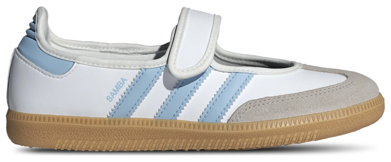 Кеды для девочек Samba Mary Jane Adidas, цвет White/Blue