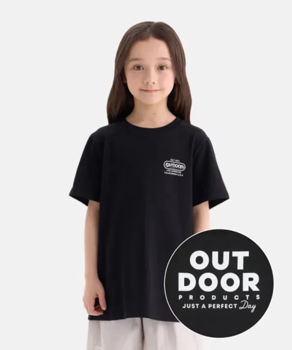 Футболка с коротким рукавом Outdoor Products Kids, черная — фото 2