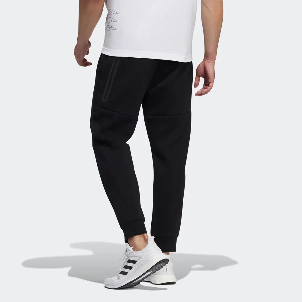 Штаны спортивные однотонные Adidas, черный — фото 3