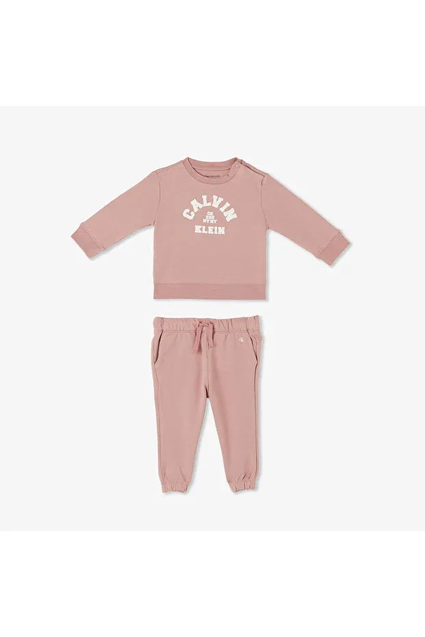 Детский для девочек спортивный костюм с принтом Calvin Klein, Pink