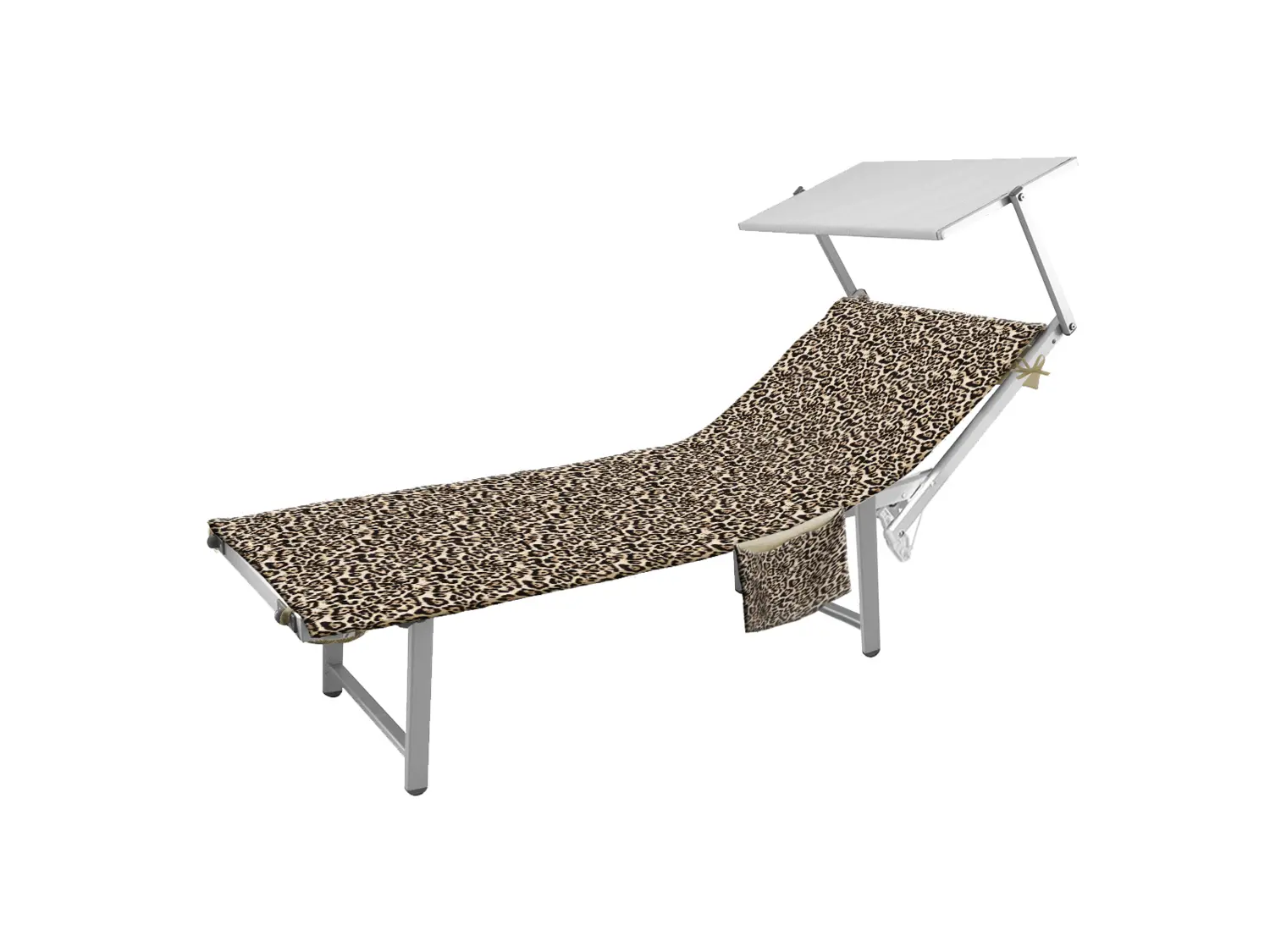 

Полотенце для шезлонга Daunex Microvelour Leopard 100×180, бежево-черный
