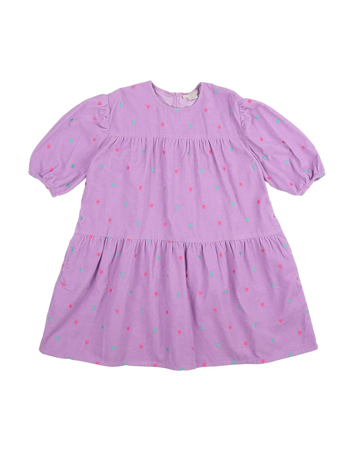 Детское платье для девочек из вельвета с вышивкой Stella Mccartney Kids, фиолетовый