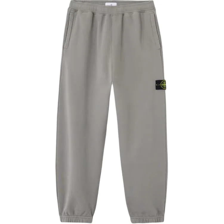 Хлопковые спортивные брюки STONE ISLAND, concrete серый