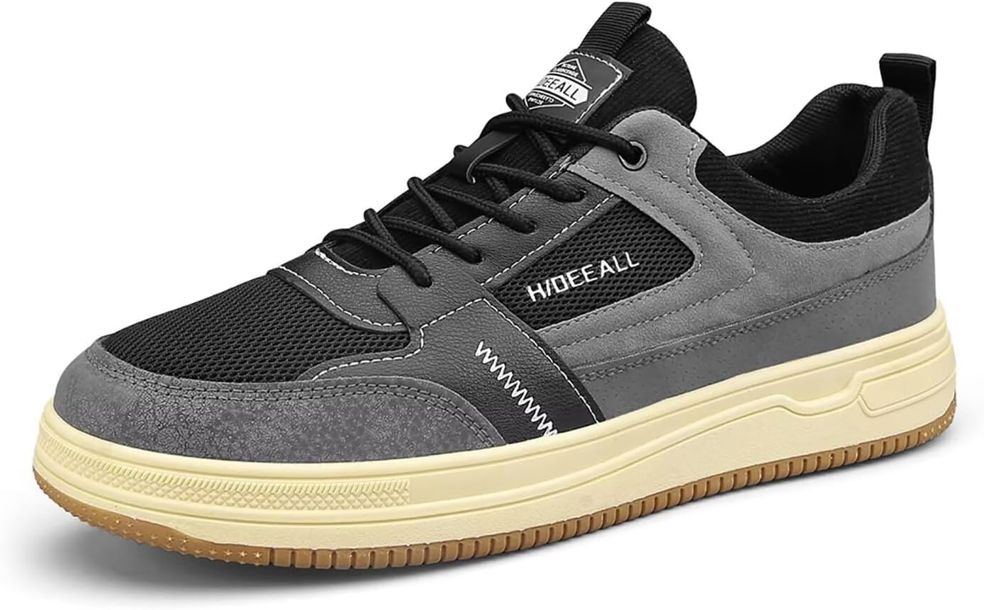 

Мужские кроссовки TERBOFIN низкие повседневные для скейтборда, прогулок, модные кроссовки для путешествий, спортзала и работы, Black Mesh Upper