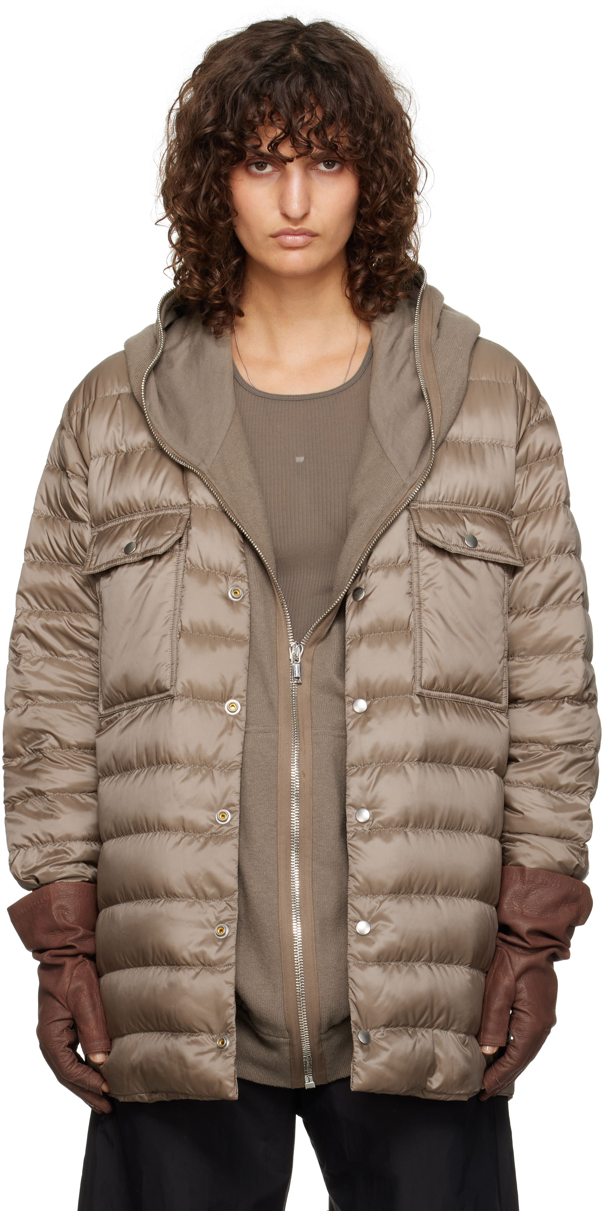 

Moncler + серая куртка Outershirt Rick Owens, Dust