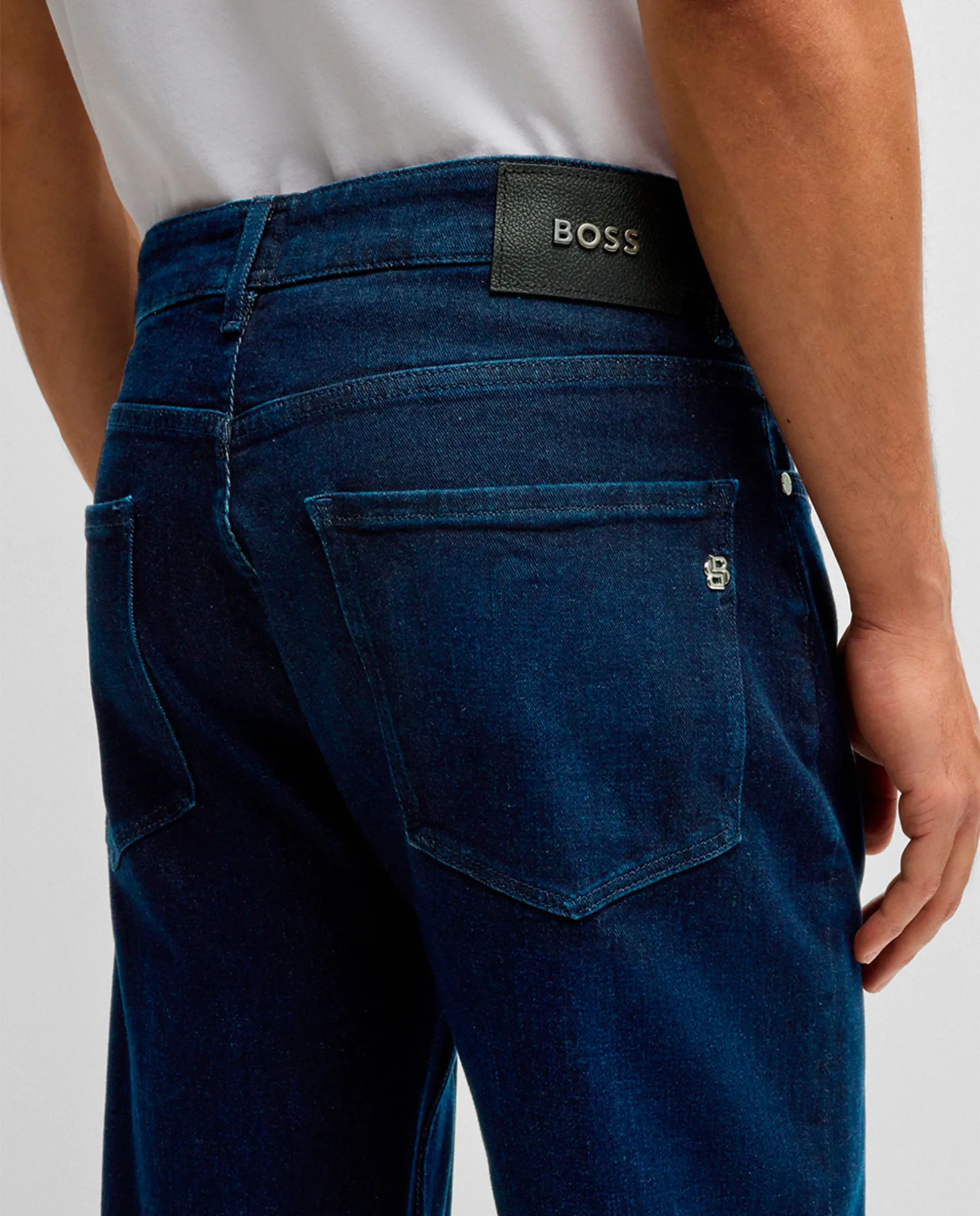 Джинсы Maine regular fit из денима supersuave Boss, темно-синий — фото 4