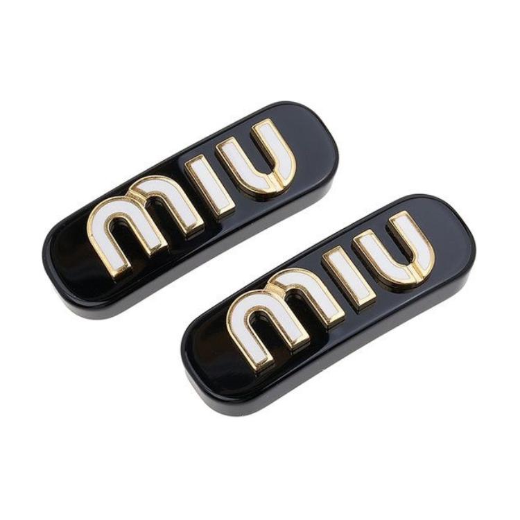 Латунные заколки для волос женские MIU MIU, черный — фото 3