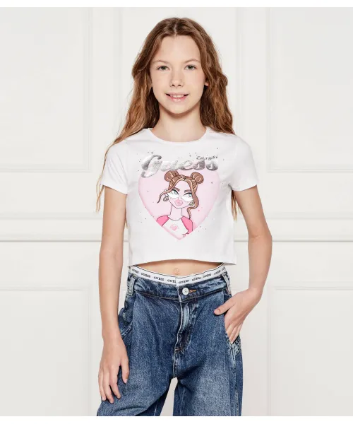 

Футболка Cropped fit Guess, белый