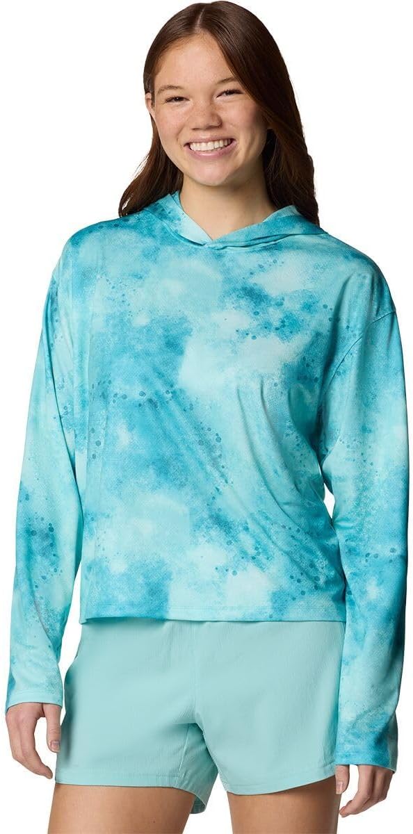 

Columbia женская толстовка с капюшоном Pfg Solar Stream Printed, Gulf Stream Seafoamed