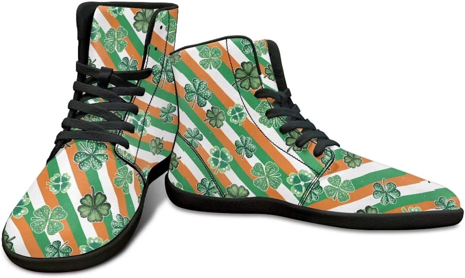 

Высокие кроссовки для бега на День святого Патрика - борцовки из ПУ - заземленная обувь для мужчин Watdotory, Ireland's Flag Leaf Pattern