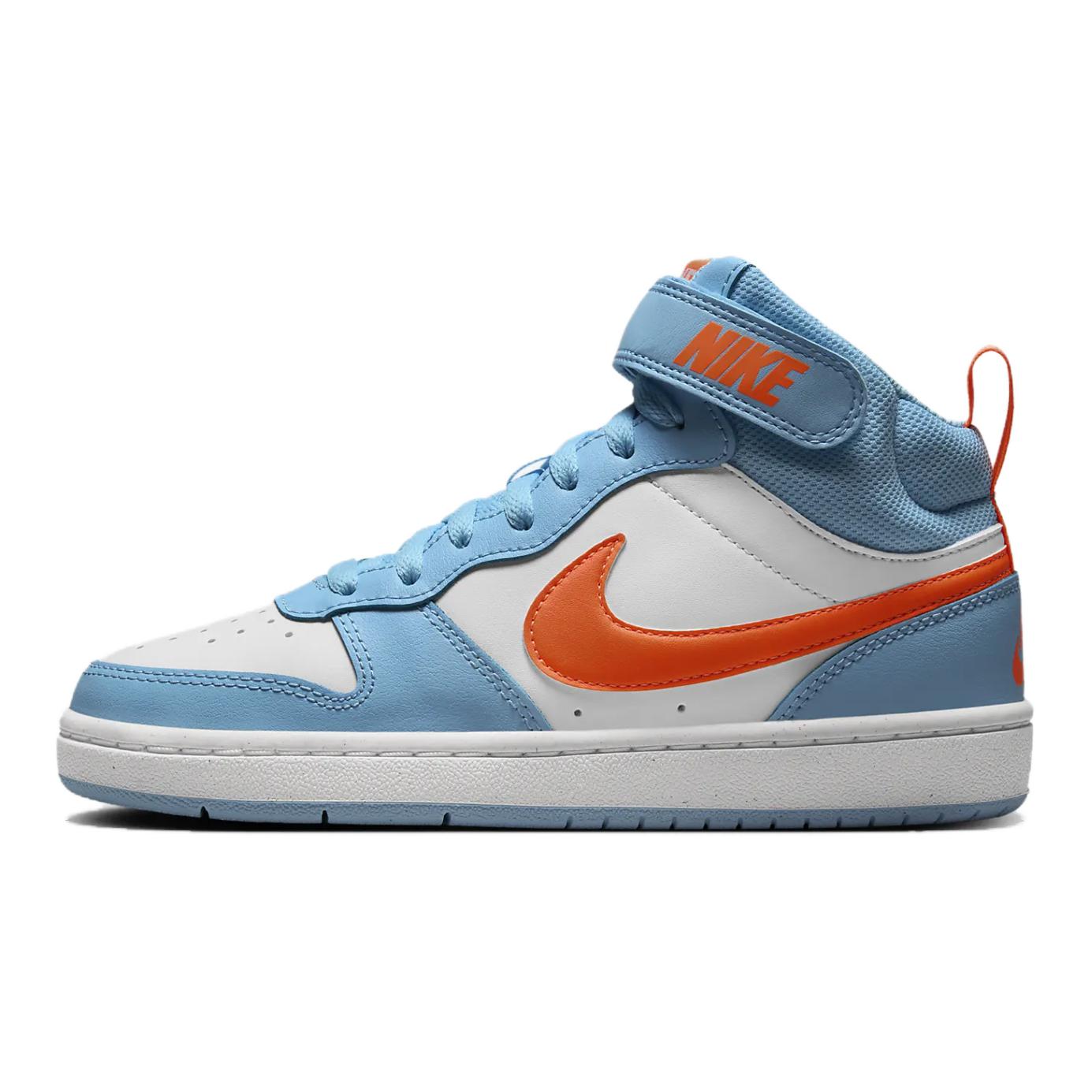 

Кроссовки Court Borough Mid 2 GS 'Aquarius Blue Total Orange' Nike, синий/белый/оранжевый