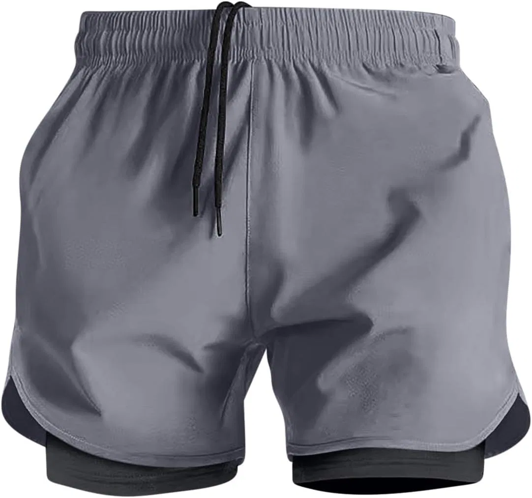 Плавательные шорты 2-в-1 с компрессионным вкладышем, Quick Dry, Dark Gray