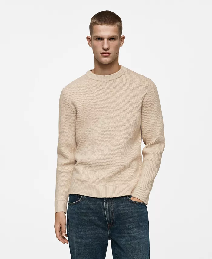 

Мужской вязаный свитер EU Regular-Fit MANGO, коричневый/бежевый