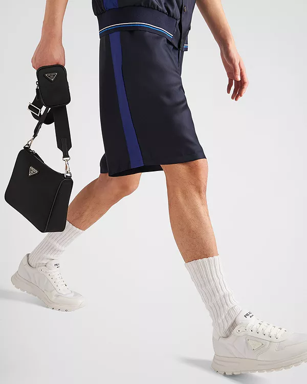 Мужские кроссовки Prax 01 из нейлона и матовой кожи. Prada, белый — фото 2