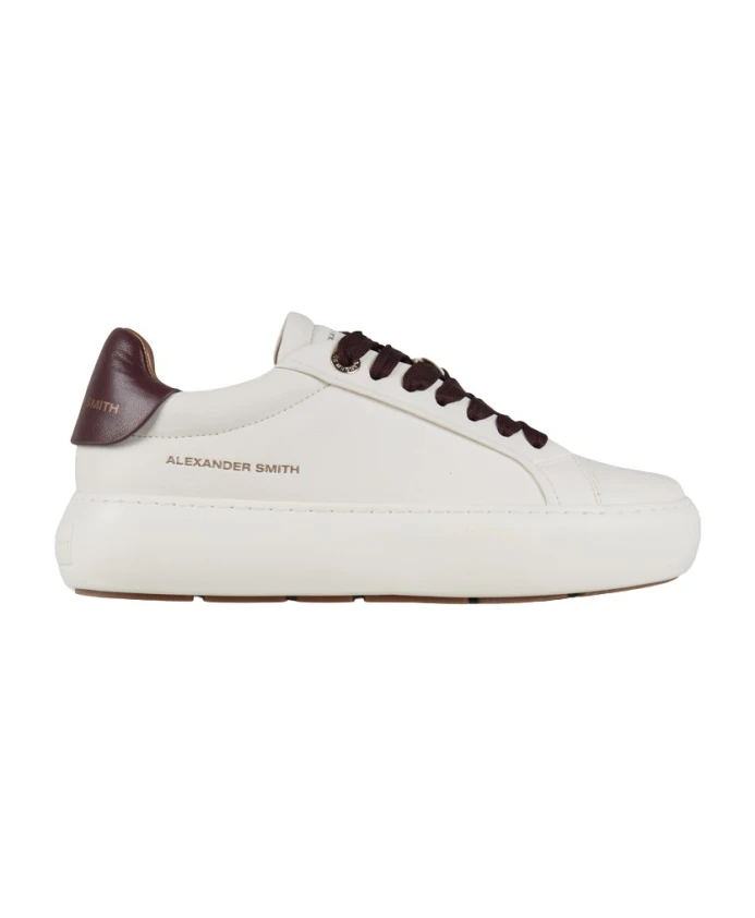 

Платье Soho Donna из гладкой белой кожи с бордовыми деталями. Alexander Smith, белый