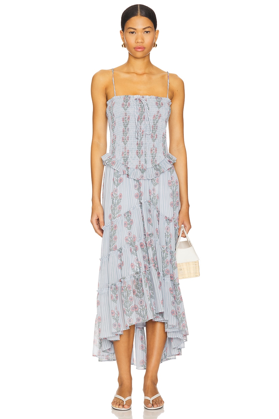 

Платье миди Alejandra от Free People, soft blue combo