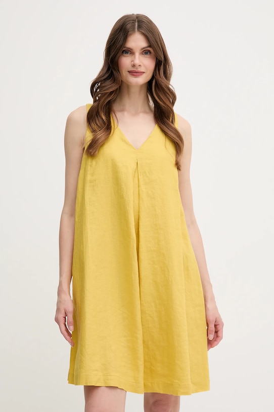 

Льняное платье United Colors Of Benetton, желтый