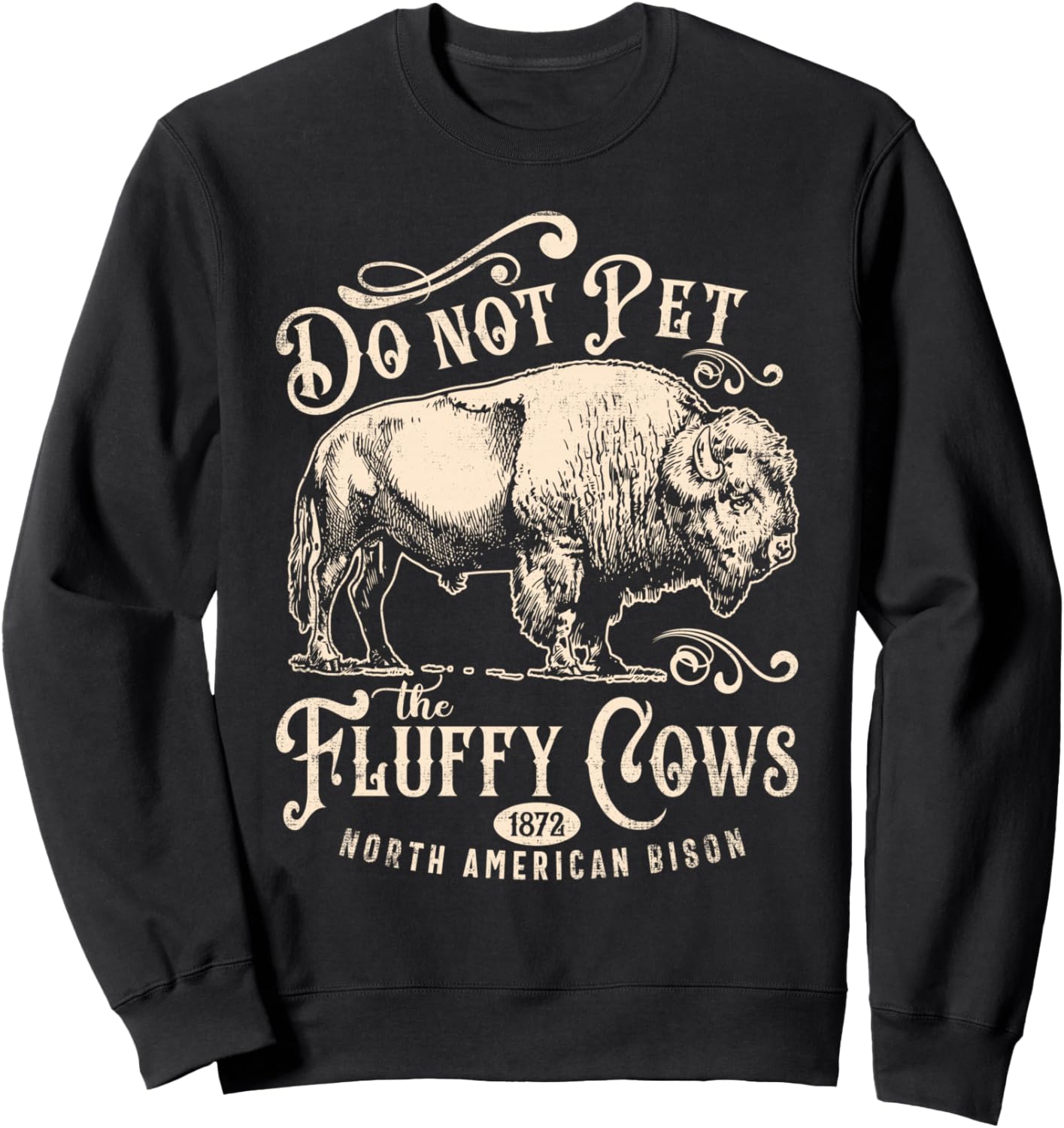 

Винтажная толстовка с надписью «Не гладить пушистую корову/американского бизона», черная Vintage Do Not Pet The Fluffy Cows American Bison, Черный, Винтажная толстовка с надписью «Не гладить пушистую корову/американского бизона», черная Vintage Do Not Pet