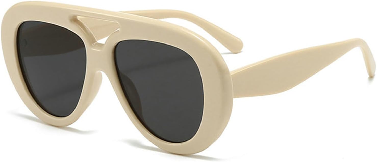 

Солнцезащитные очки Willochra в винтажном овальном стиле для женщин и мужчин, в стиле «пилот», ретро, ​​с двойной перемычкой, массивные, модные, с защитой от УФ-излучения UV400, C9