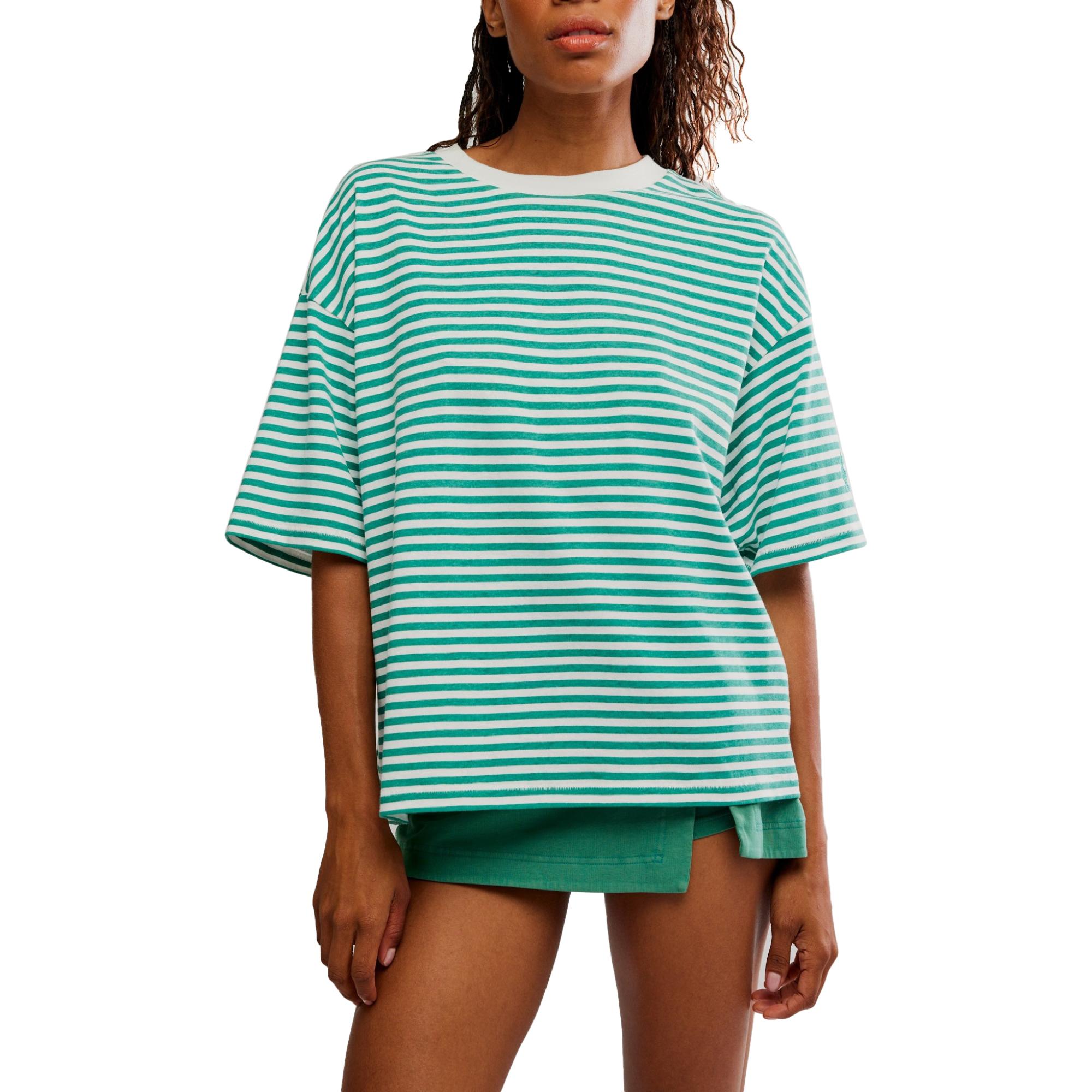 

Женская футболка с полосатым рисунком Free People, Court Stripe Green, Зеленый, Женская футболка с полосатым рисунком Free People, Court Stripe Green