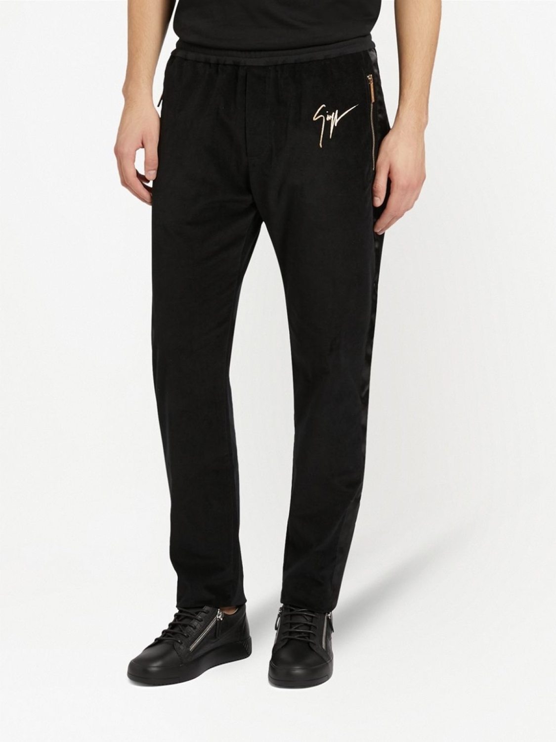 

Giuseppe Zanotti бархатные брюки, черный
