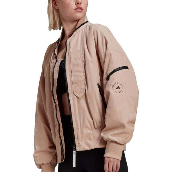 Куртка от Stella McCartney тканая куртка-бомбер Adidas, коричневый — фото 4