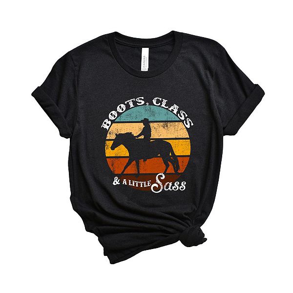 

Футболка с принтом Boots class and a little sass Simply Sage Market, Black