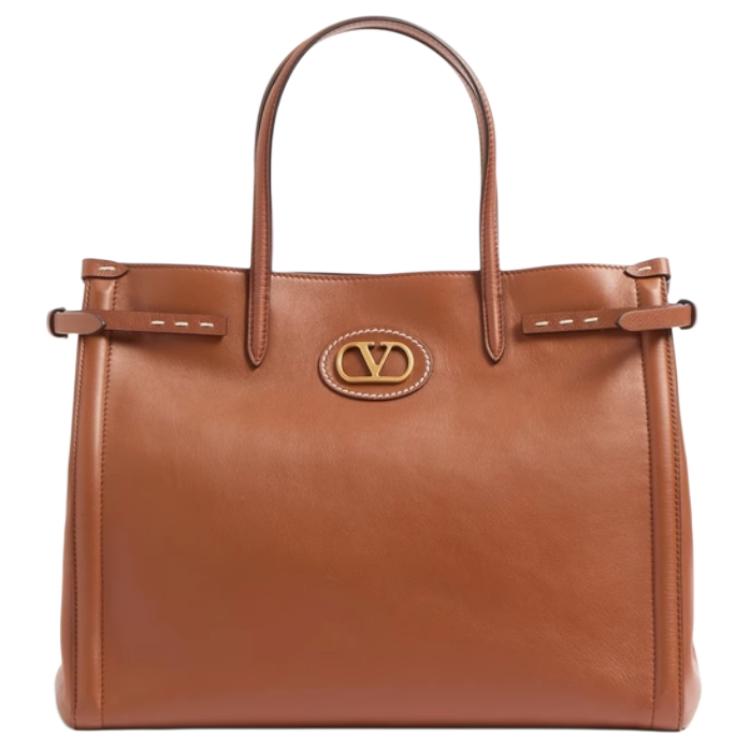 

Valentino Сумка из телячьей кожи среднего размера мужская табачного цвета
