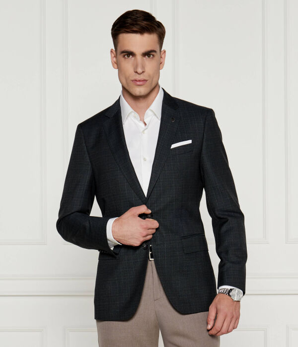 

Шерстяная куртка h-hutson Slim fit Boss, черный