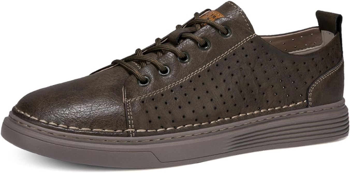 

Мужские кожаные невидимые туфли для увеличения роста, комфортные повседневные нескользящие туфли с мягкой подошвой, обувь-лифтер, классические кроссовки и оксфорды Angrymonkey, коричневый