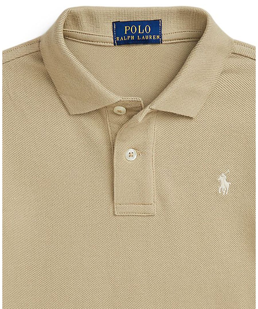 Футболка-поло Iconic Mesh для мальчиков 2-7 лет Polo Ralph Lauren, Khaki — фото 3