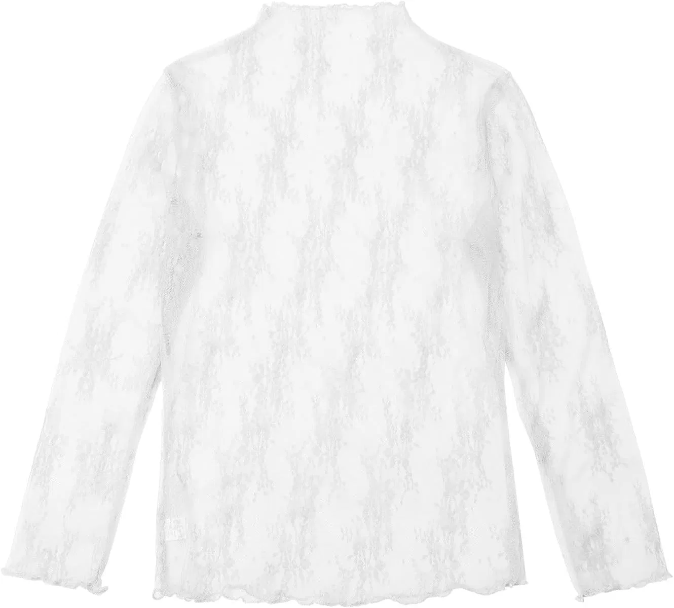 Блузка с высоким воротом, облегающая, Comfort Blouse, белый