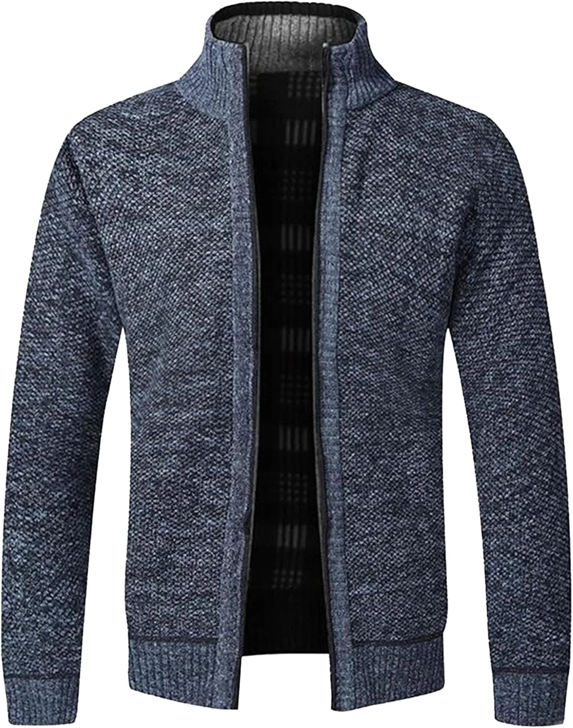

Кардиган для мужчин Full Zip Fleece Lined Slim Fit с воротником-стойкой и карманами QOAAIE