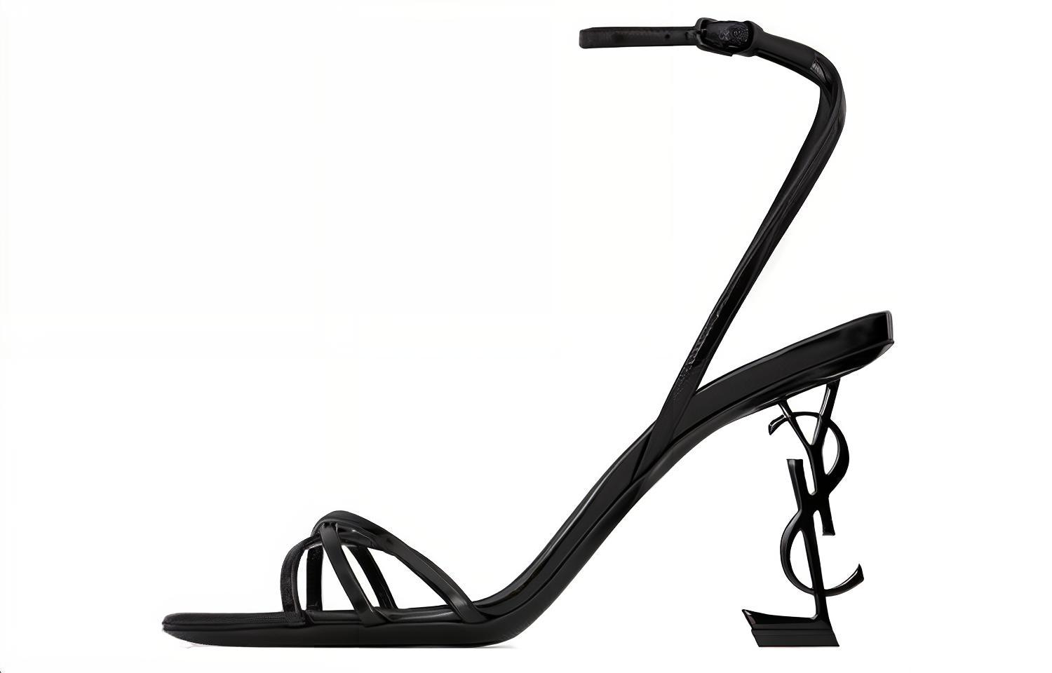 Сандалии с открытым носком Opyum Женские SAINT LAURENT, Черный