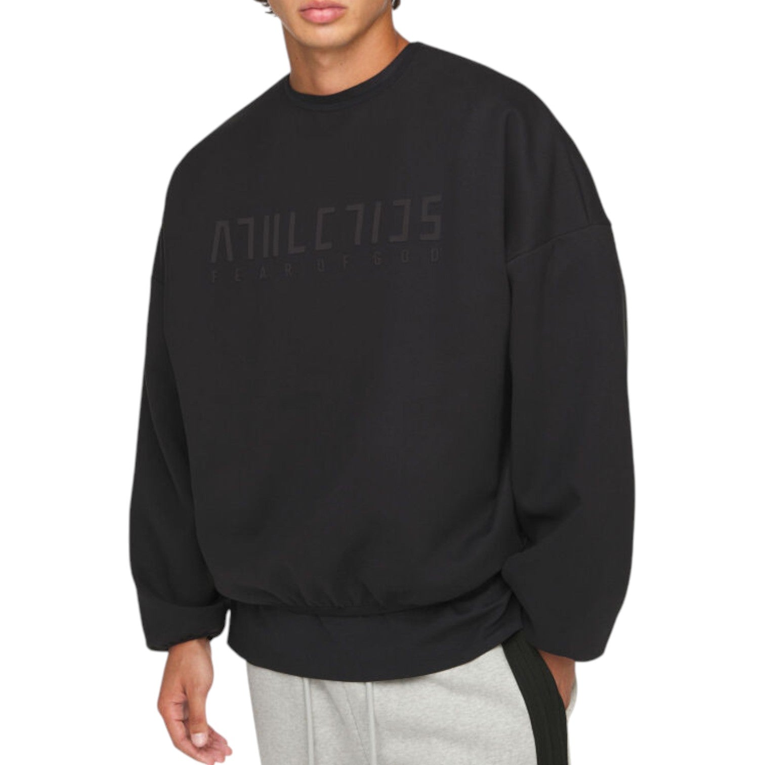 Футболка adidas x FEAR OF GOD ATHLETICS Oversized Long-Sleeve T-Shirt 'Jet Black' — фото 3