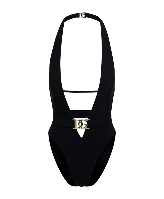 

Цельный купальник с глубоким V образным вырезом Dolce & Gabbana, черный