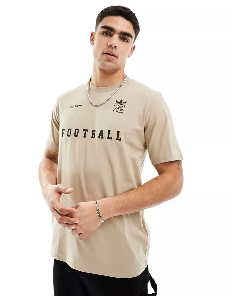 

Футболка цвета хаки с текстом adidas Originals '72
