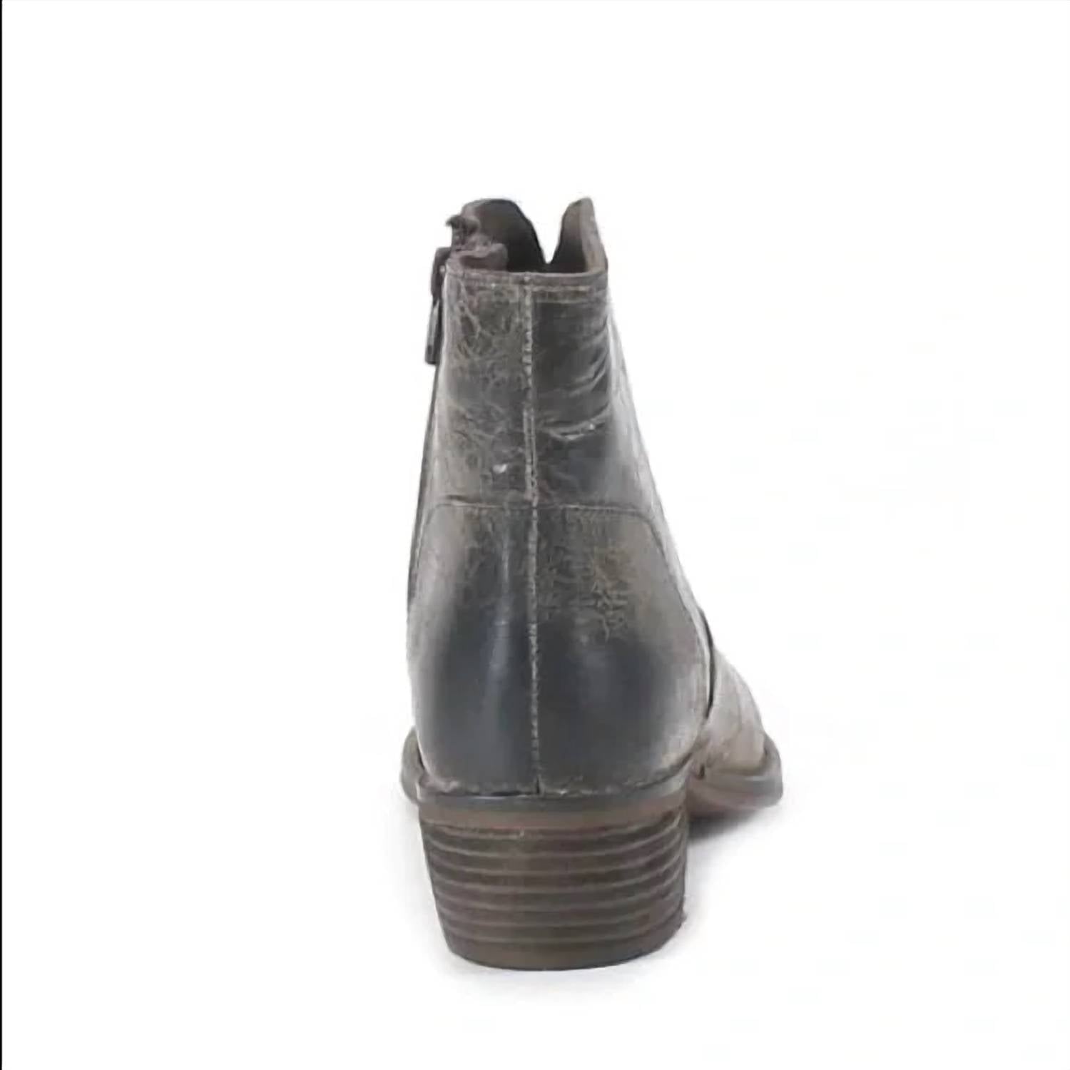 Женские классные кожаные ботинки Cool Wind Vintage Leather Booties из угольно-серой винтажной кожи DIBA True, цвет charcoal vintage leather — фото 3