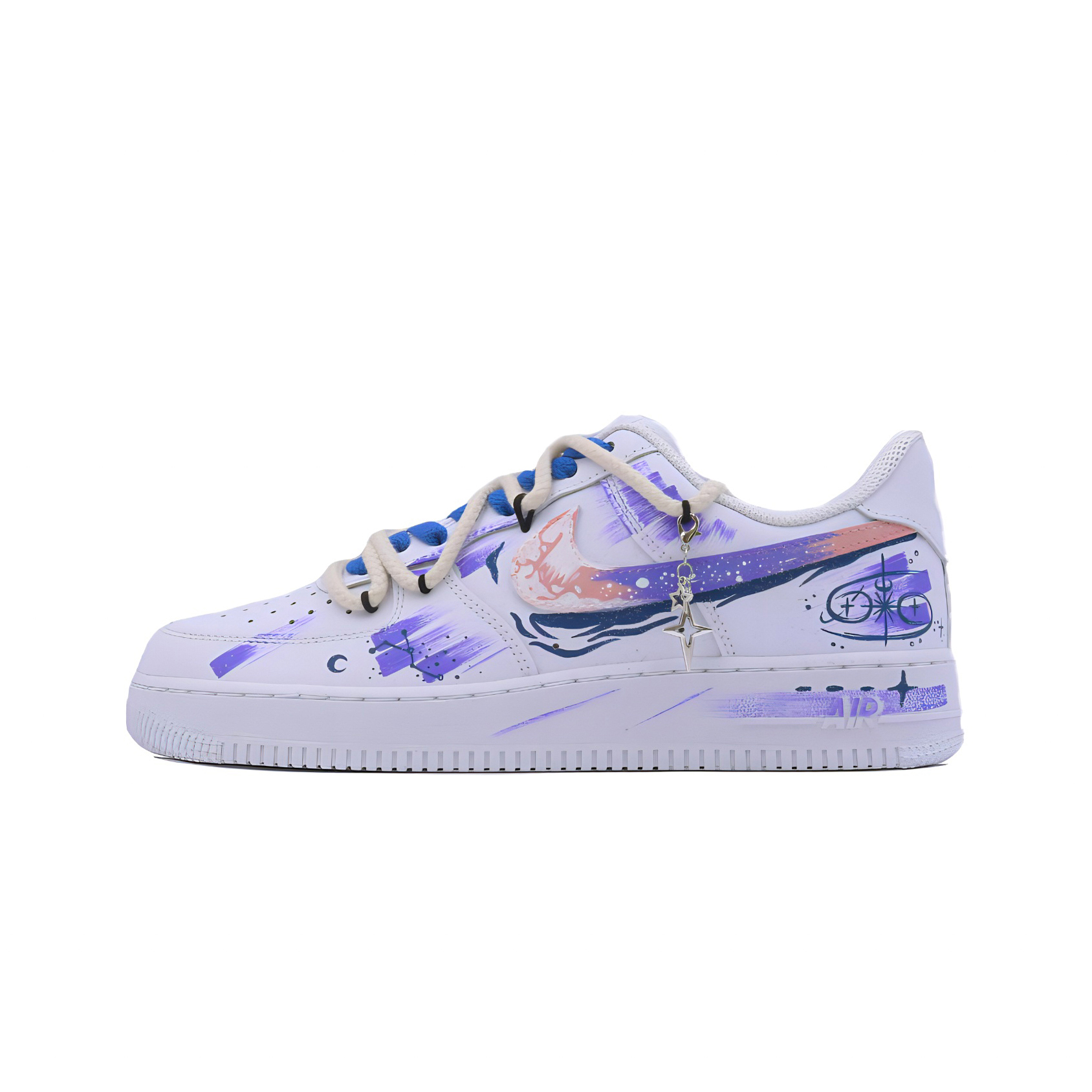 

Детские кроссовки для скейтбординга Air Force 1 для начальной школы Nike, белый/фиолетовый