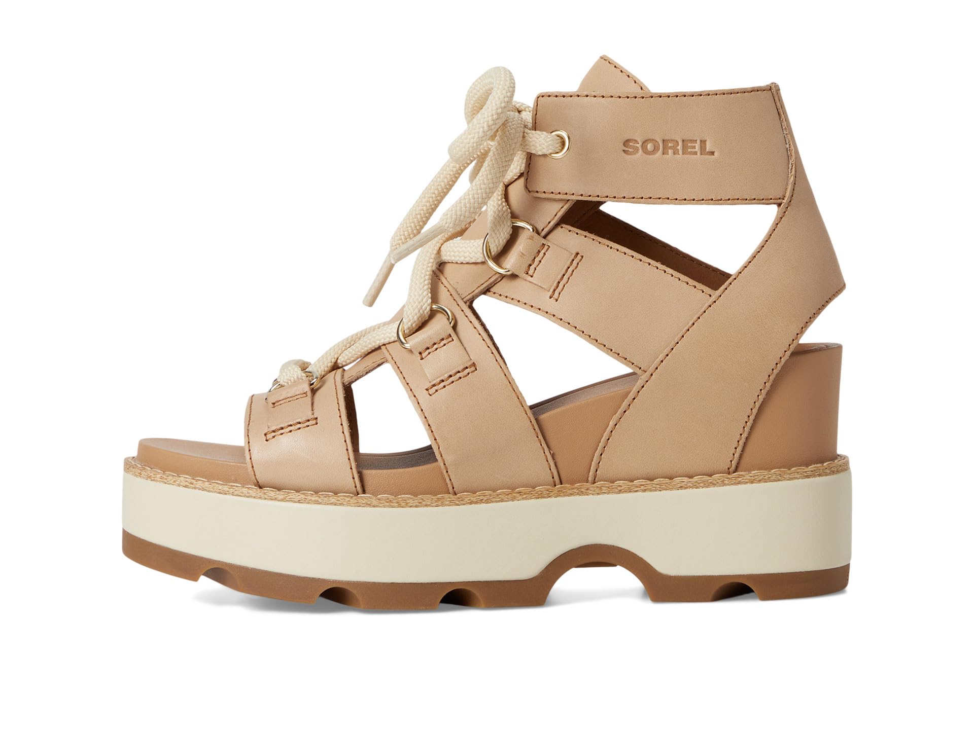 Сандалии SOREL Joanie IV Lace Wedge, цвет Honest Beige, Gum — фото 4