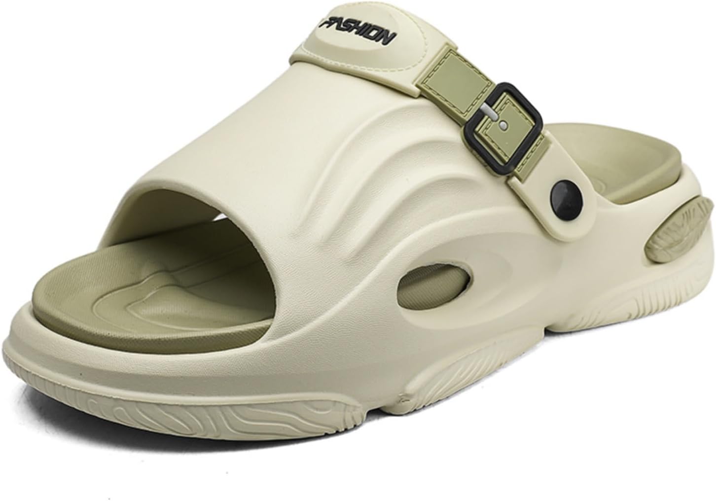 

Модные и удобные мужские шлепанцы с открытым носком, изготовленные из легкого и мягкого материала EVA, уютные тапочки, пляжные сандалии для прогулок и домашнего использования Khwfjas, зеленый