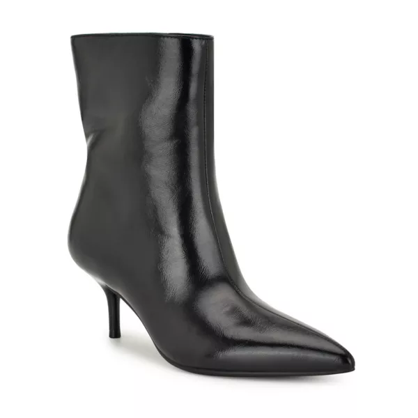 Женские ботильоны Charma с острым носом и небольшим каблуком Nine West, цвет black patent