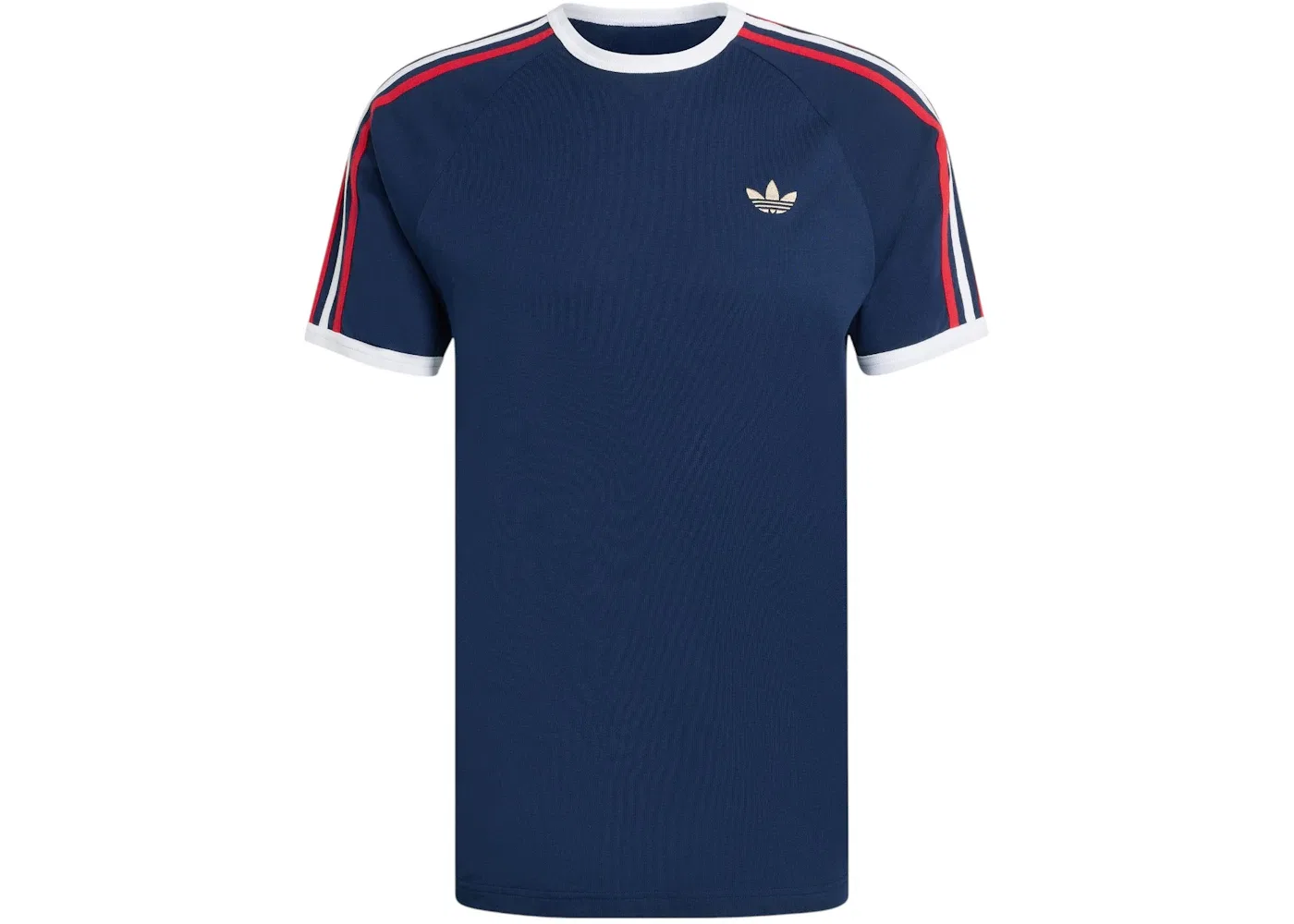 Мужская футболка с тремя полосками Adidas, Night Indigo Better Scarlet White
