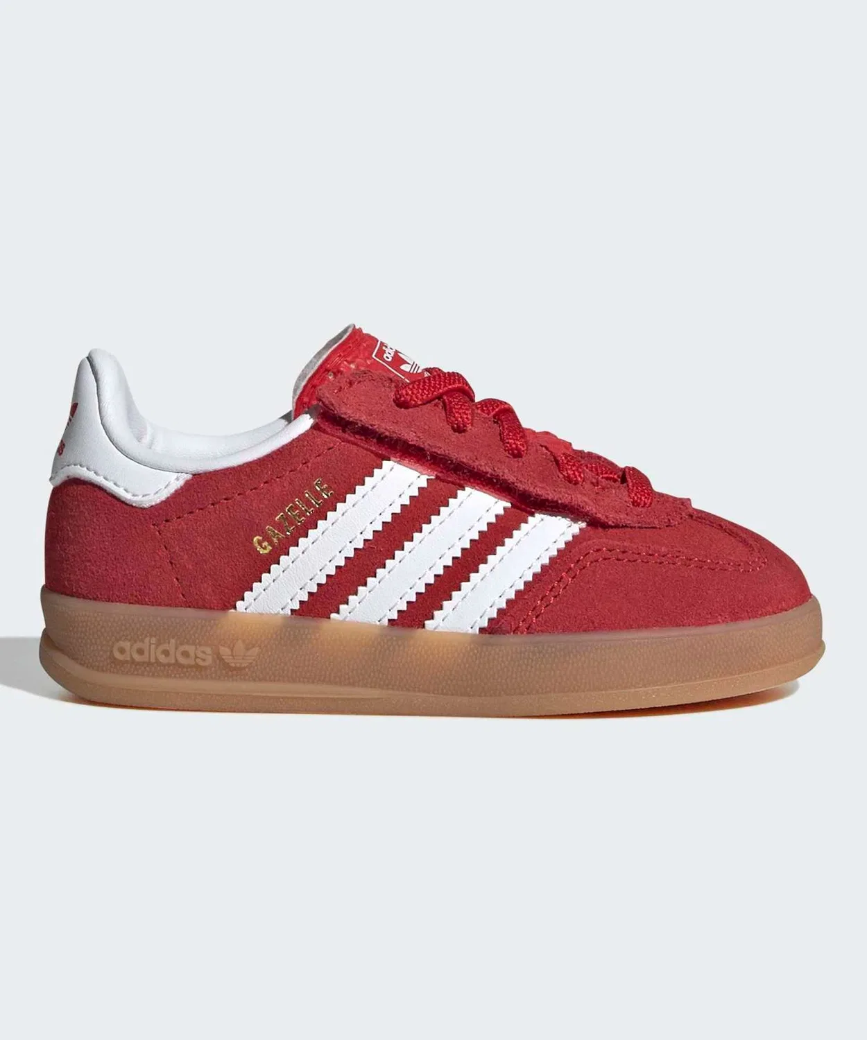 Детские кроссовки с липучкой Gazelle Indoor Comfort Closure Elastic Lace Adidas, Red