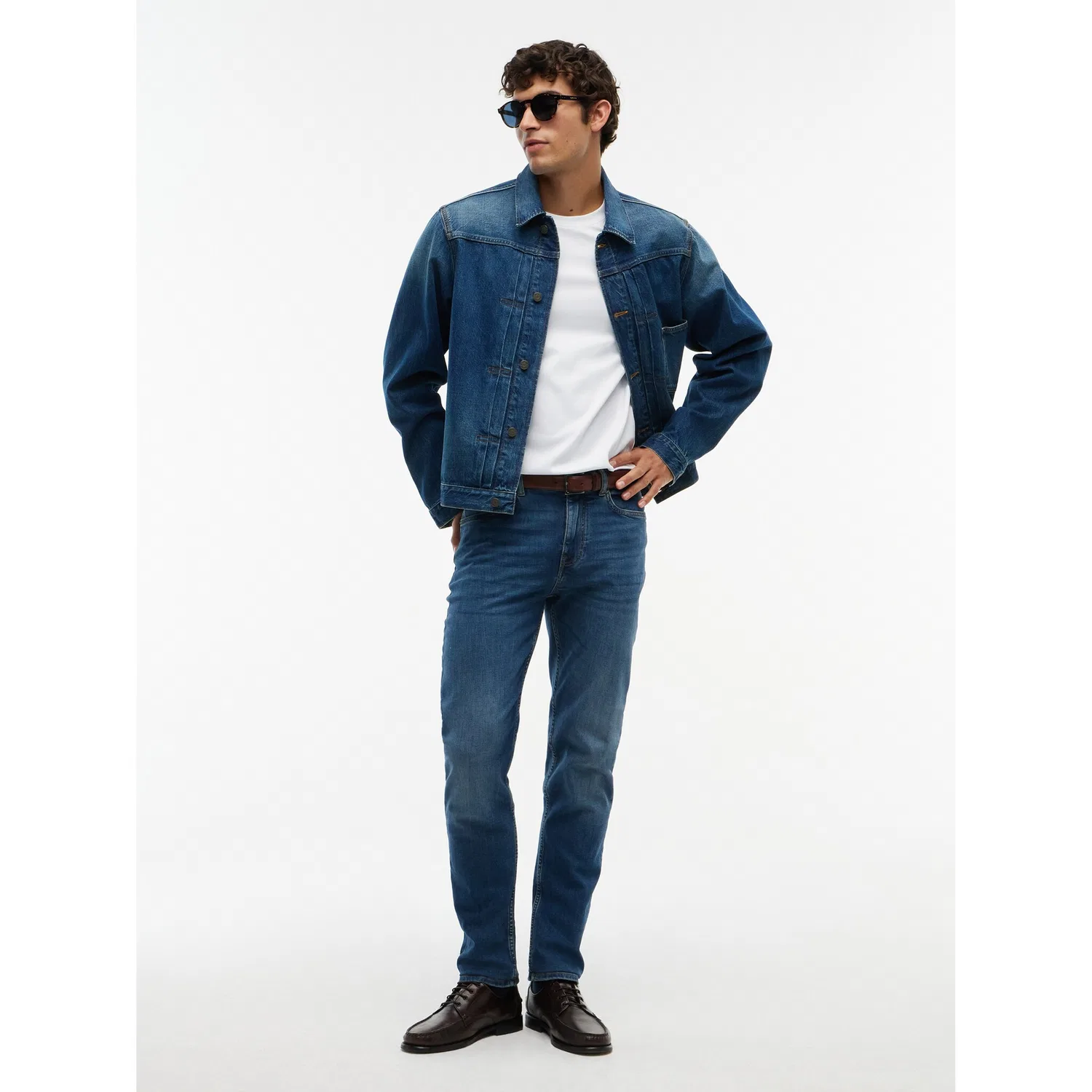 Мужские джинсы slim-fit с декоративной отделкой Tommy Hilfiger, Mid Blue — фото 3