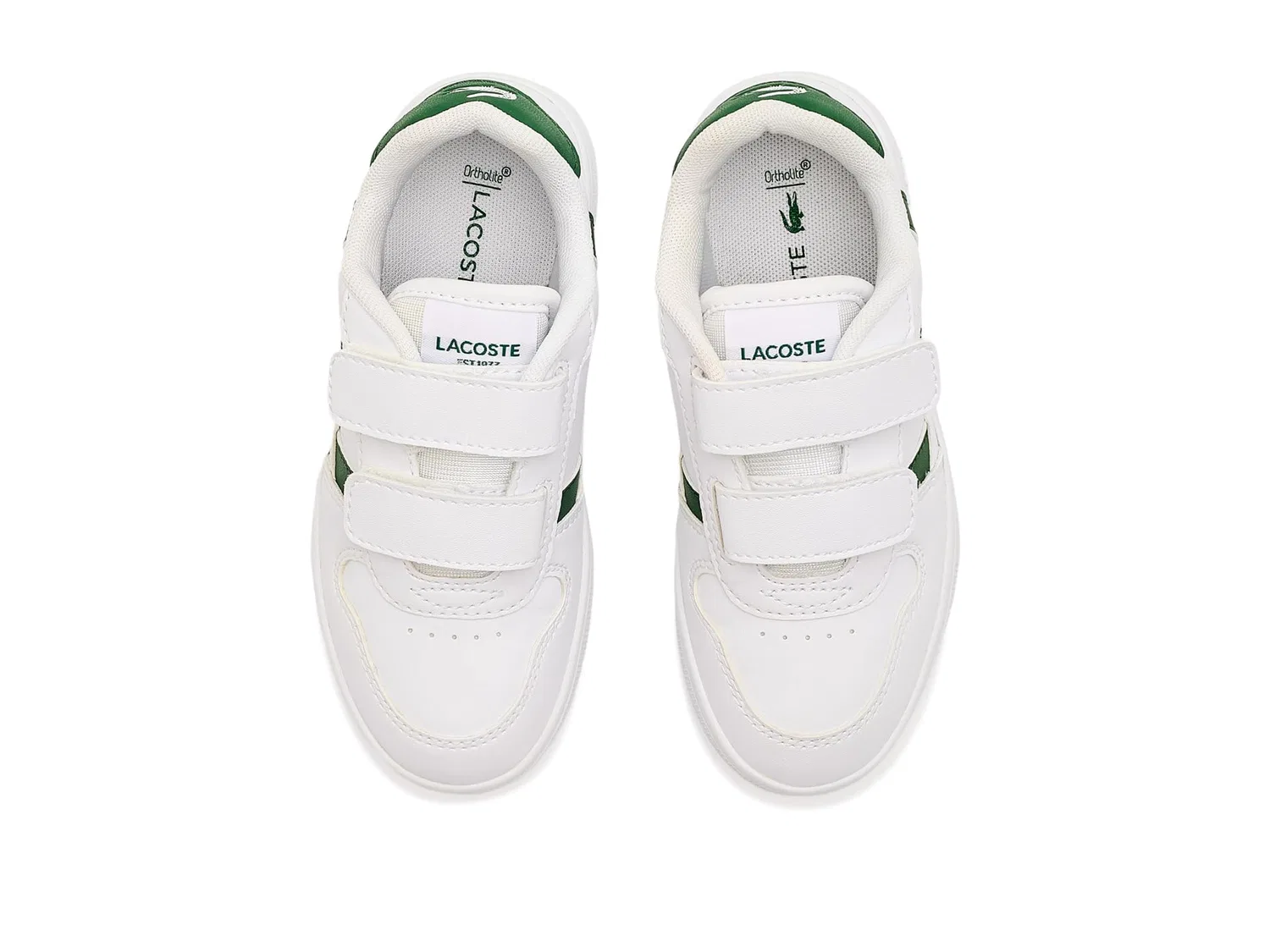 Кроссовки с Т-образными зажимами (для маленьких детей) Lacoste Kids, White/Dark Green — фото 3
